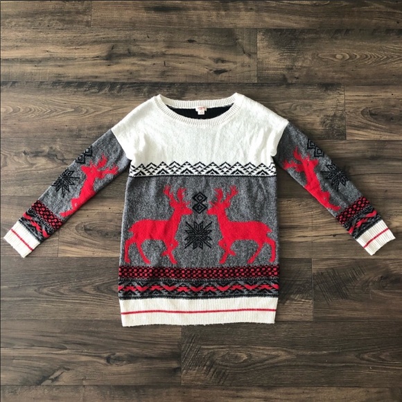 Mossimo Reindeer Christmas Sweater Pullover Crew - Picture 16 of 16